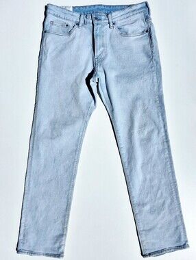 (34x32) H&M Men's Straight Regular Jeans In Light Denim Blue